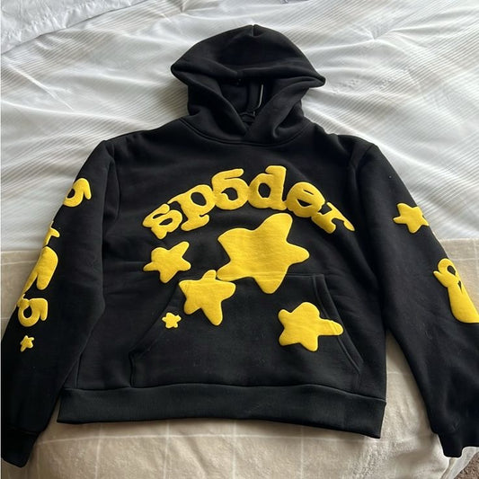 Black x yellow spider hoodie
